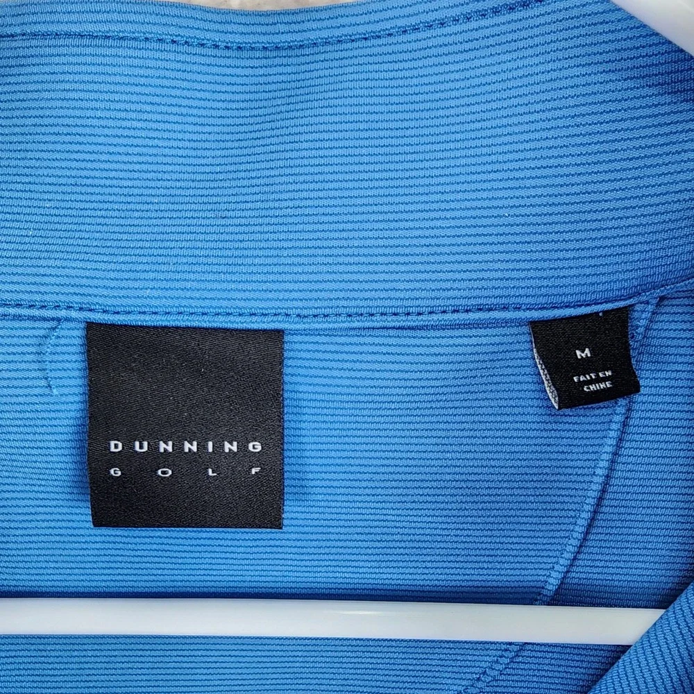 Dunning‎ Golf Quarter Zip Performance Vest Mens M Blue Ribbed Mock Neck 2374
